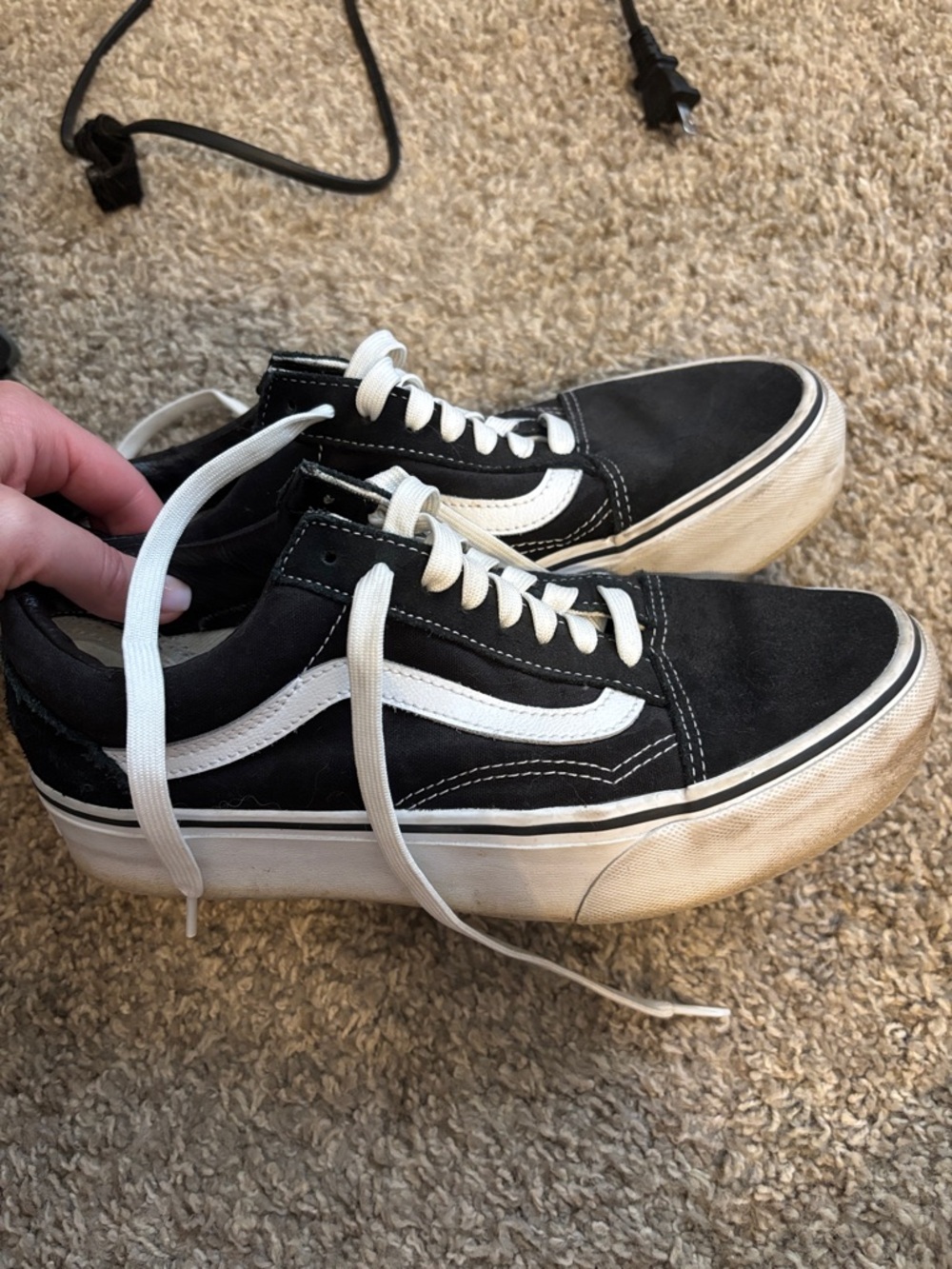 Vans Black and White Old Skool Low-Top Sneakers
